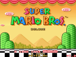 Super Mario Bros Deluxe Title Screen